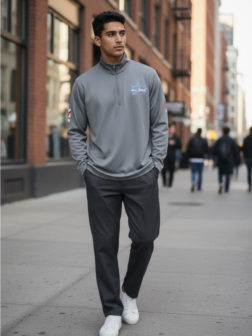 Sport-Tek Gray Quarter-Zip Pullover